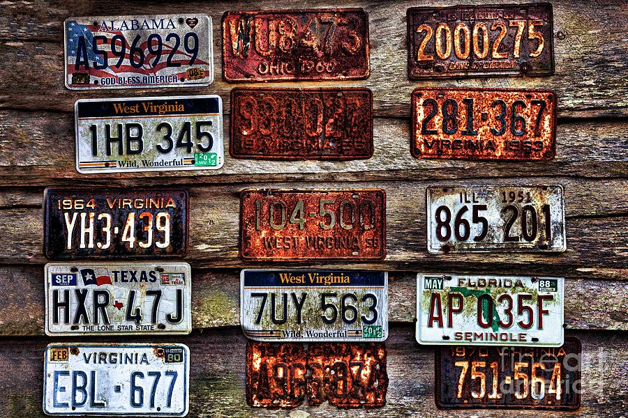 License Plates Photograph by Laurinda Bowling