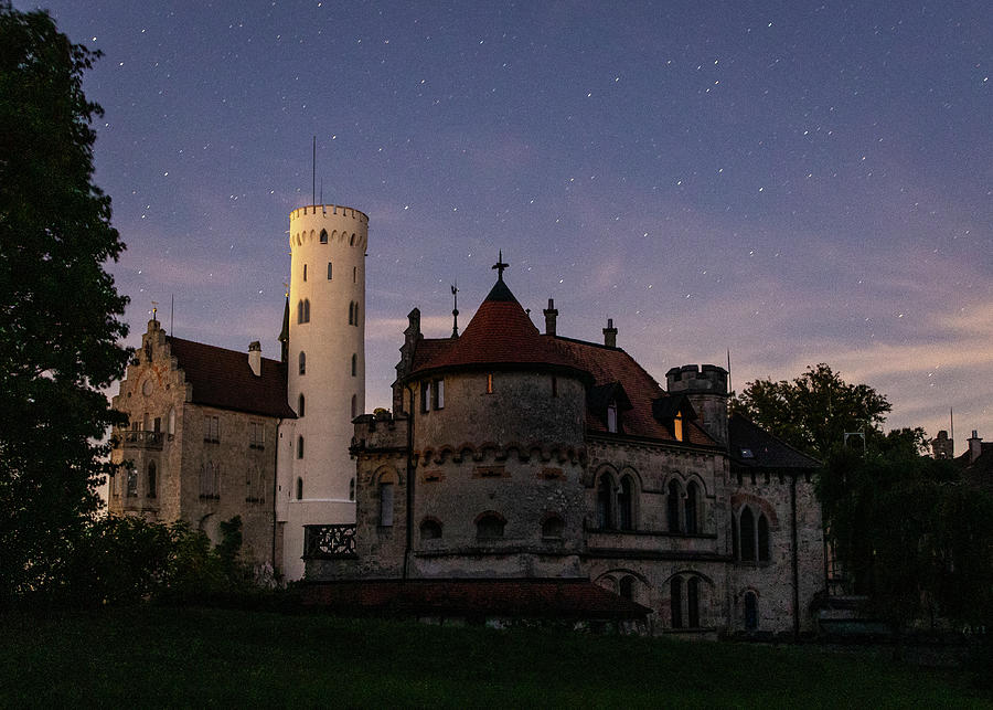 Lichtenstein Castle at Night Photograph by M C Hood