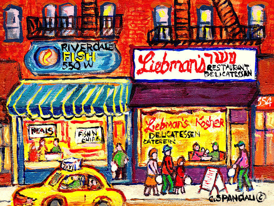 Liebmans Kosher Deli Nyc Bronx Foodtown Riverdale Fish Best Seafood Market C Spandau Paints Usa Art Painting by Carole Spandau