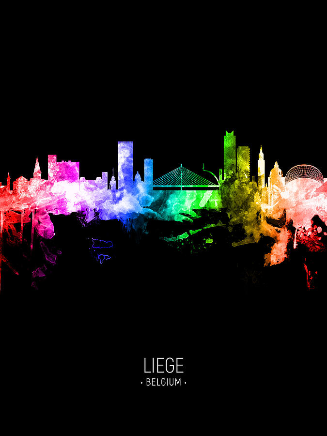 Liege Belgium Skyline #96 Digital Art by Michael Tompsett