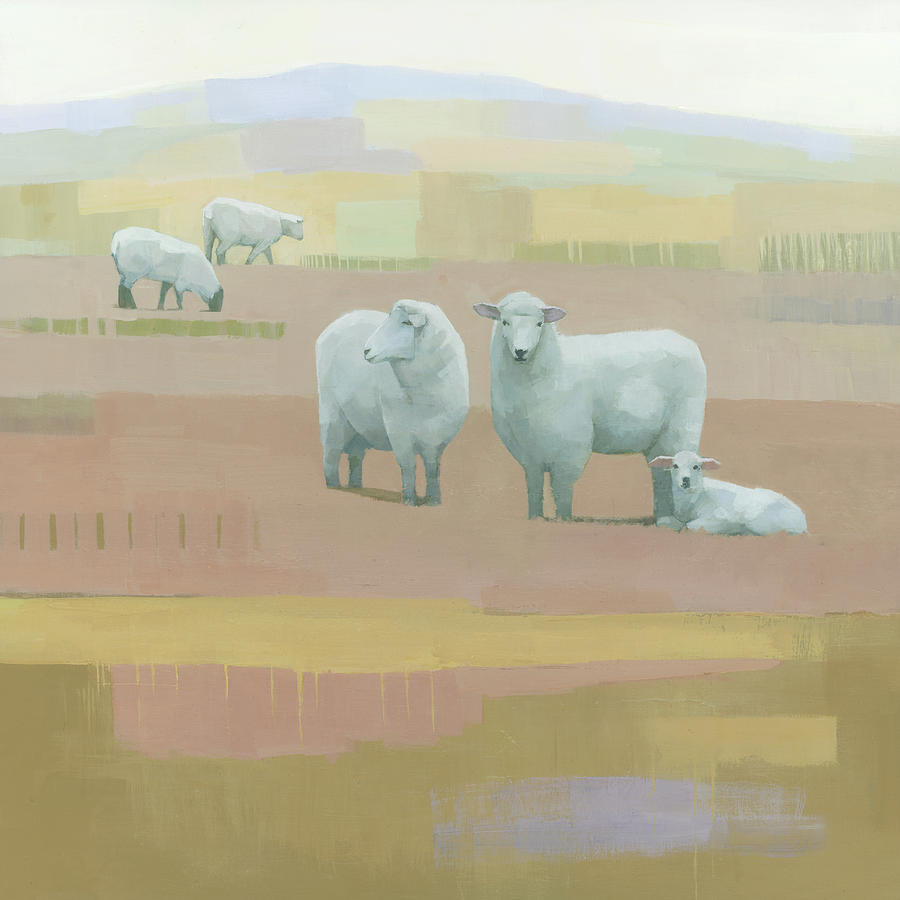 Sheep Painting - Life Between Seams by Steve Mitchell