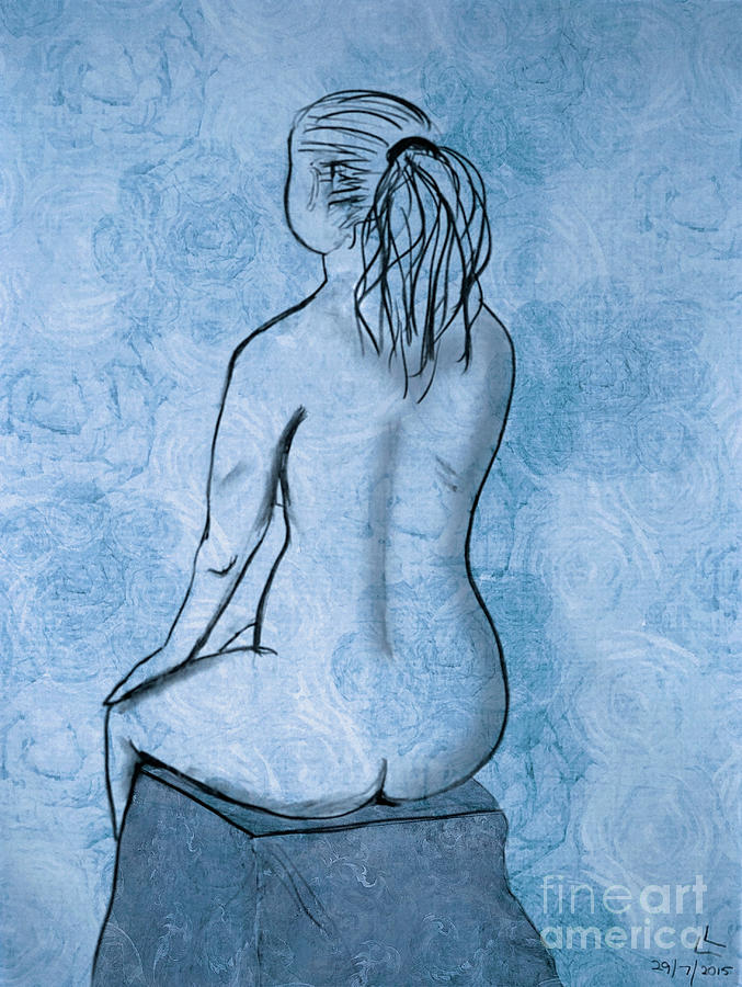 Nude Digital Art - Life Drawing 1 by Linda Lees