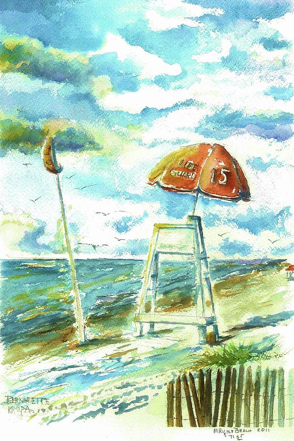 Life Guard 15 Mrytle Beach Painting by Bernadette Krupa