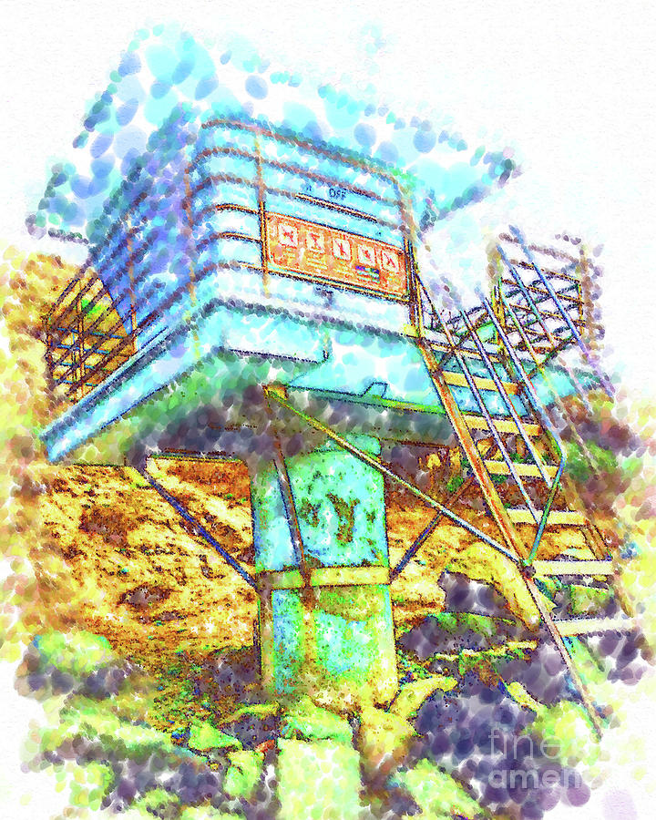 Life Guard Station At The Bottom Of The Bluff Digital Art by Kirt Tisdale