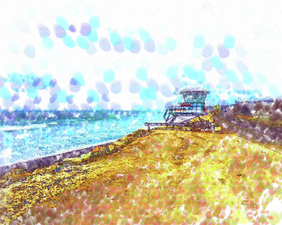Life Guard Station On A Lonely Beach Digital Art by Kirt Tisdale