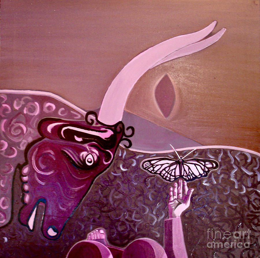 Minoan Painting - Life in a cocoon. 7 VIOLET by Marco Menato
