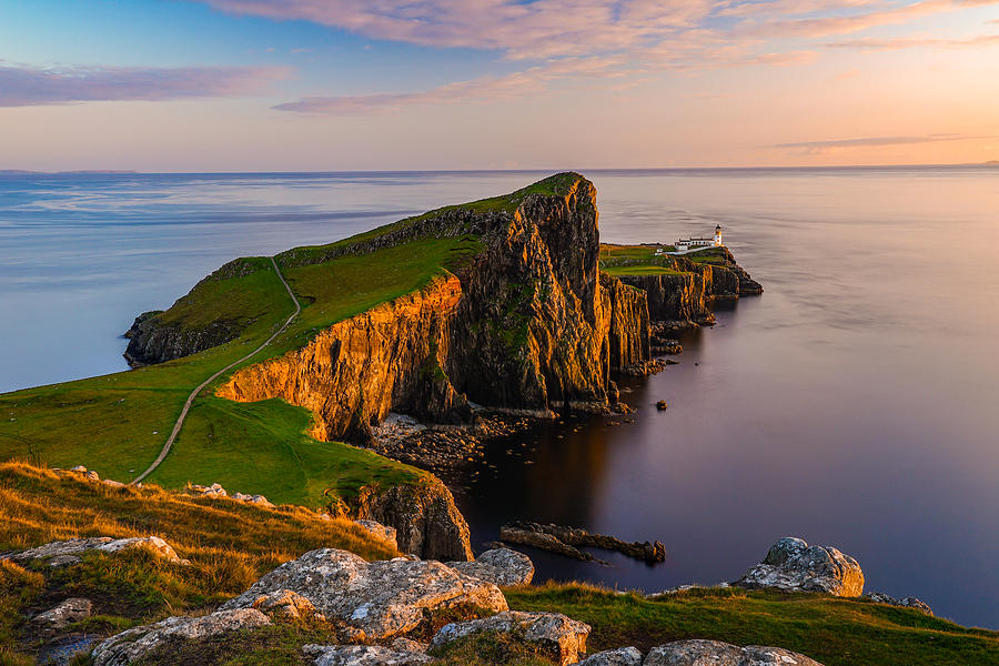 Life In Isle Of Skye At Neist Point In Scotland. Photograph