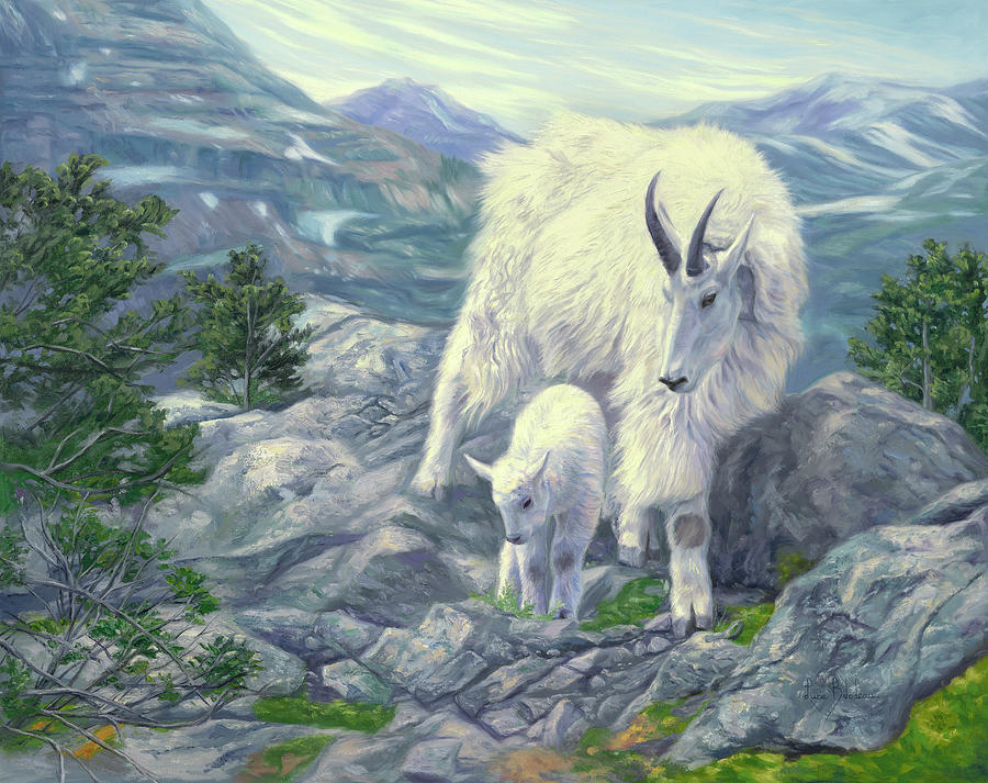 Mountain Painting - Life in the Mountains by Lucie Bilodeau