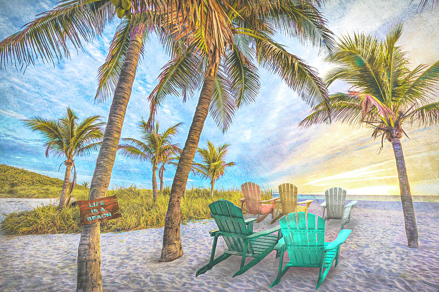 Life is a Beach Painting Photograph by Debra and Dave Vanderlaan