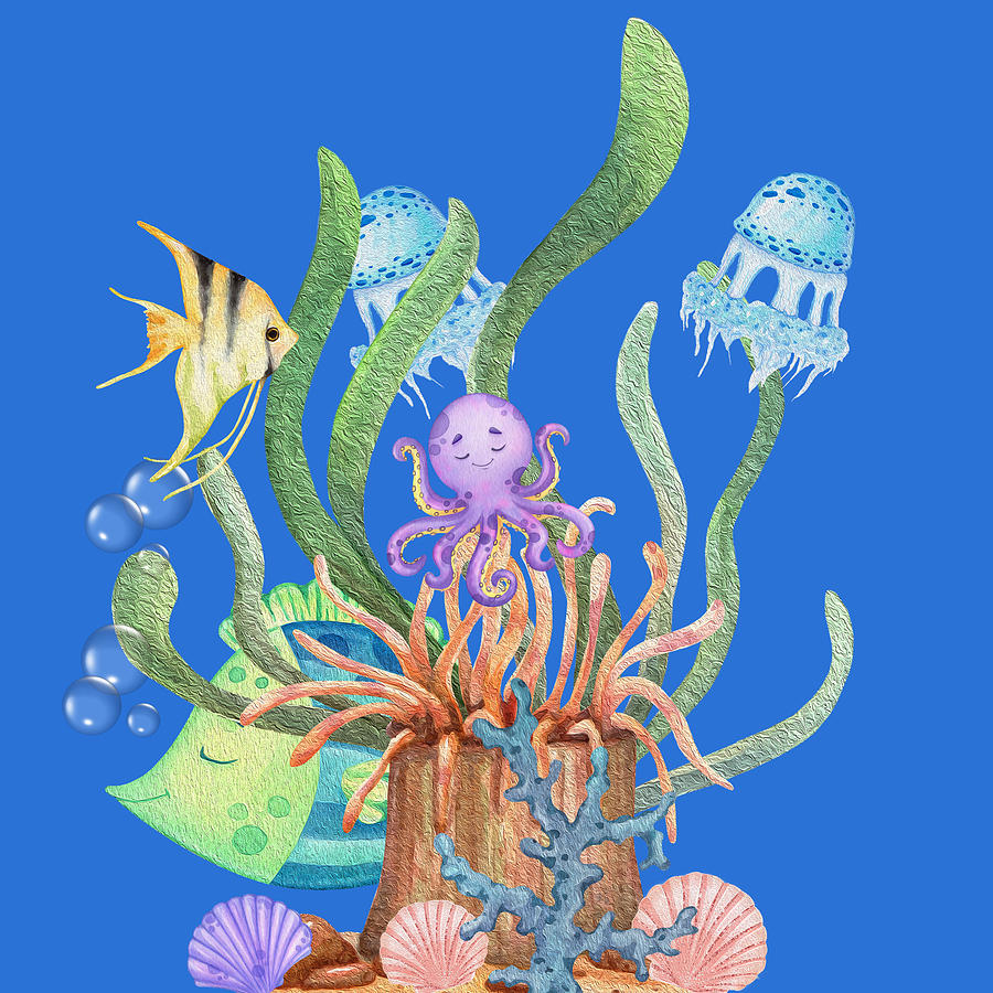 Life Is Good In The Magical Coral Reef Mixed Media by Johanna Hurmerinta