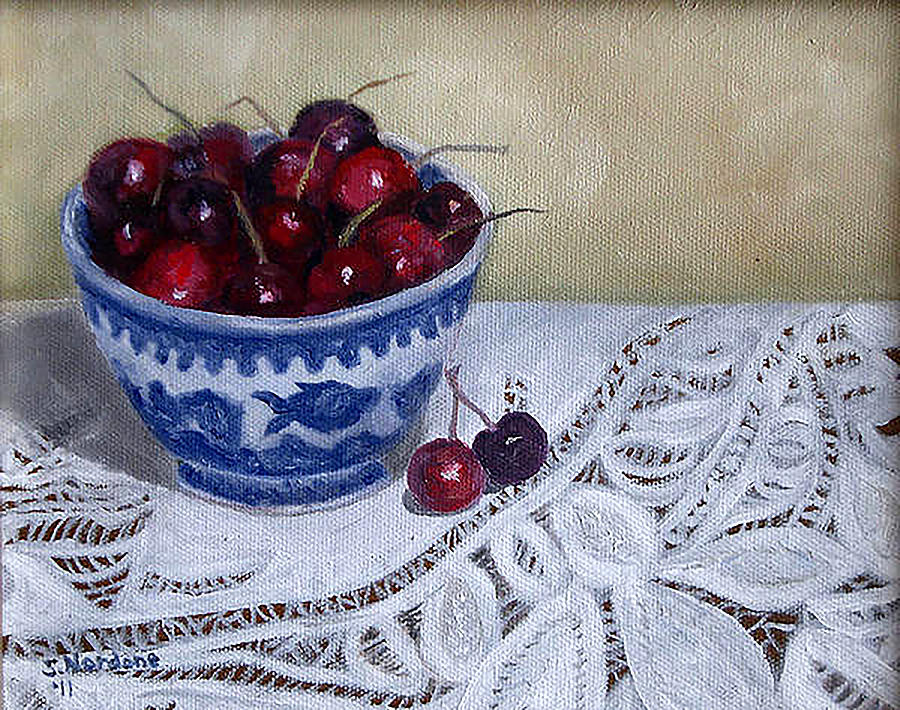 Life is Just a Bowl of Cherries Painting by Sandra Nardone