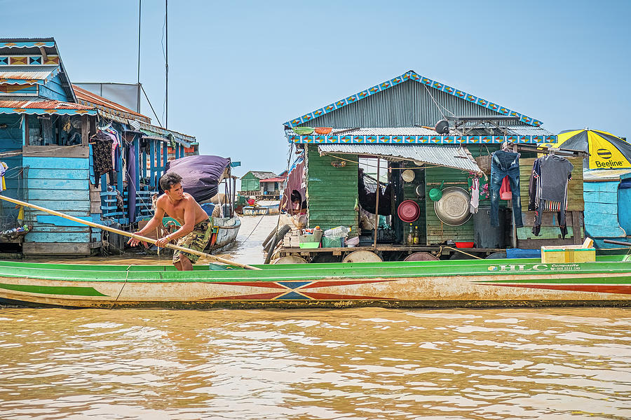 Boat Photograph - Life on Tonle Sap by Marla Brown