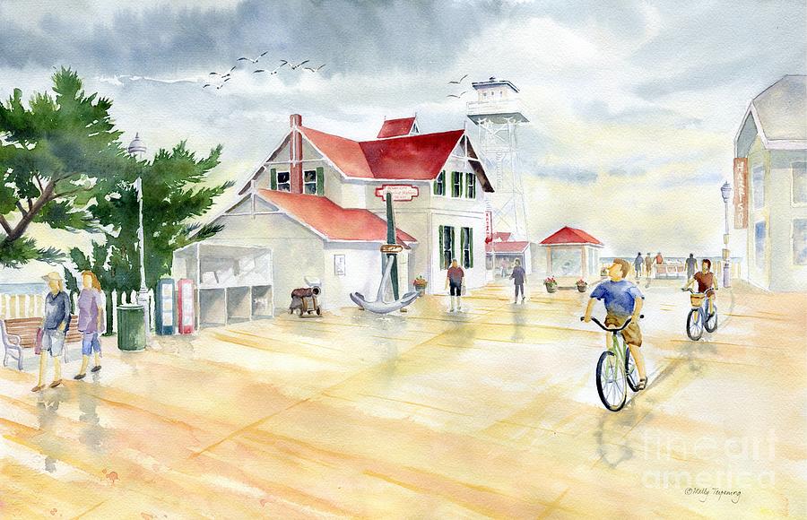 Life Saving Station Museum Ocean City Maryland  Painting by Melly Terpening