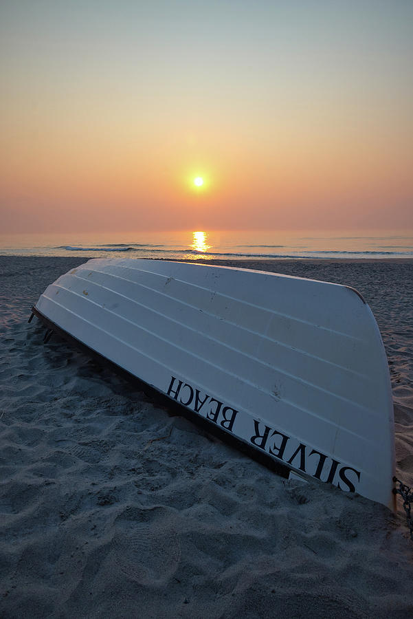 Lifeguard Boat at Sunrise Photograph by Matthew DeGrushe
