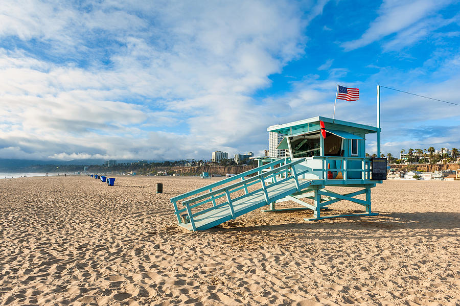 Lifeguard Hut on Santa Monica Beach California Photograph by © Allard Schager