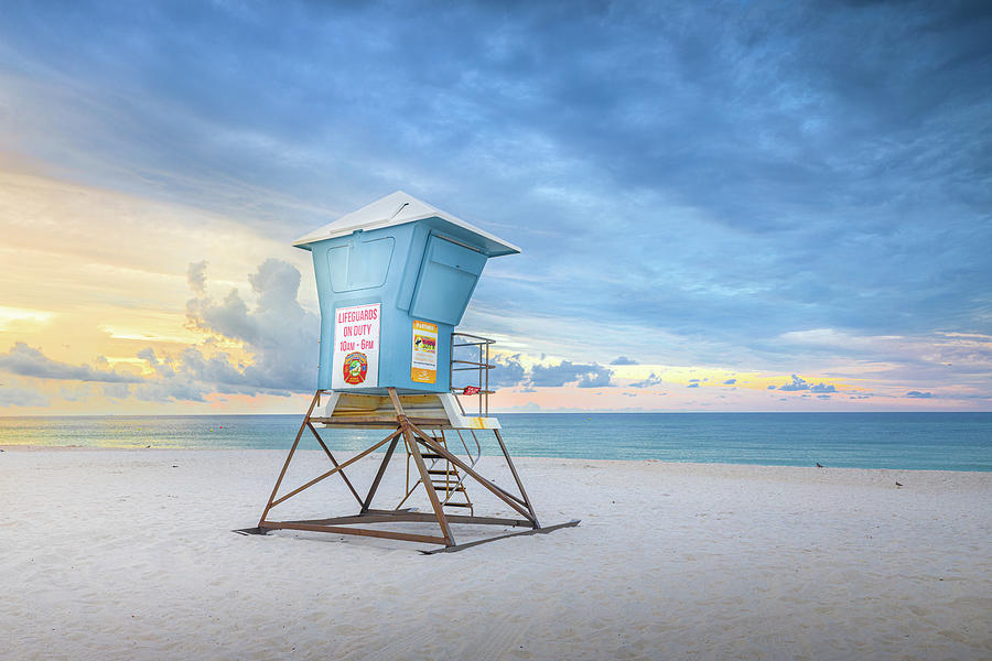 Lifeguard Stand Sunrise Panama City Beach Florida Photograph by Jordan Hill