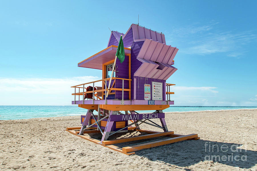 Lifeguard Tower 100 South Beach Miami, Florida Photograph by Beachtown Views