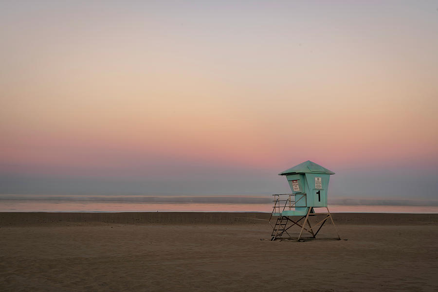 Lifeguard Tower and Pastel Sky Photograph by Lindsay Thomson