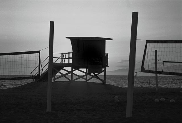 Lifeguard Tower and Volleyball Nets Photograph by Bonnie Colgan