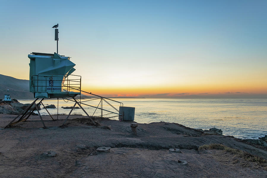 Lifeguard Tower at Sunrise Photograph by Matthew DeGrushe