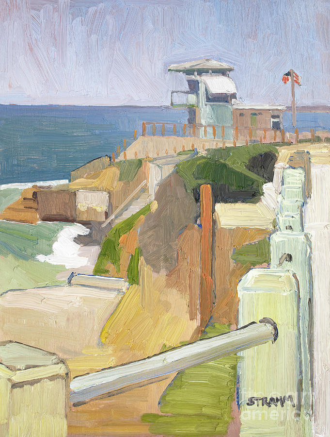 Lifeguard Tower La Jolla San Diego California Painting by Paul Strahm