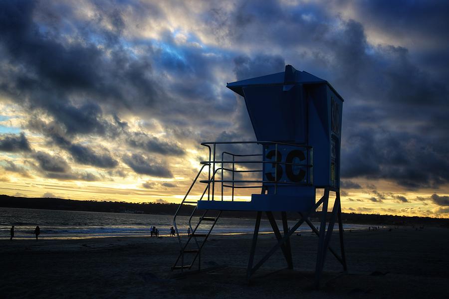 Lifeguard Tower Sunset Photograph by LaDonna McCray
