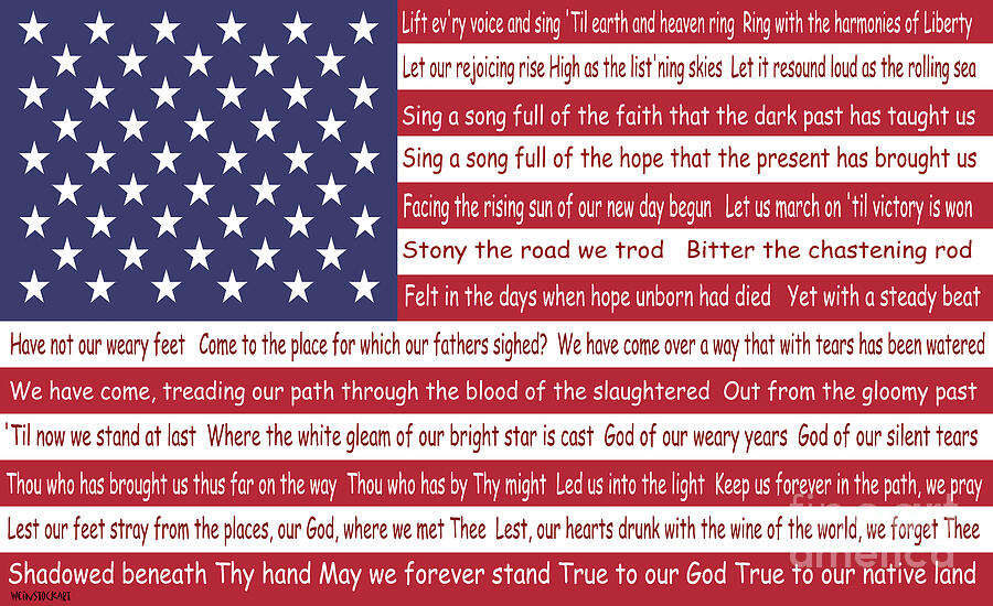 Flag Mixed Media - Lift Every Voice and Sing by Linda Weinstock