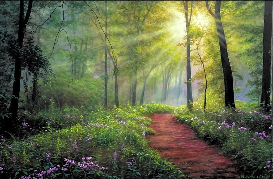 Light along the trail Painting by Dan Nance
