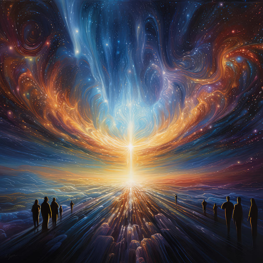 Light and Love - Exploring Heavens Radiance in Art Painting by Lourry Legarde