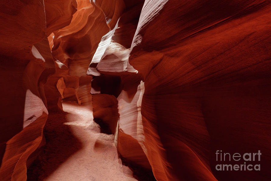 Light and Shadow inside Upper Antelope Canyon in Arizona Photograph by Tom Schwabel