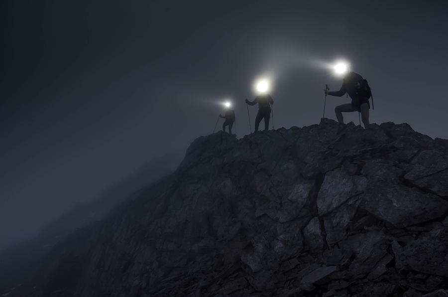 Light beams on mountain ridge Photograph by Christopher Bellamy