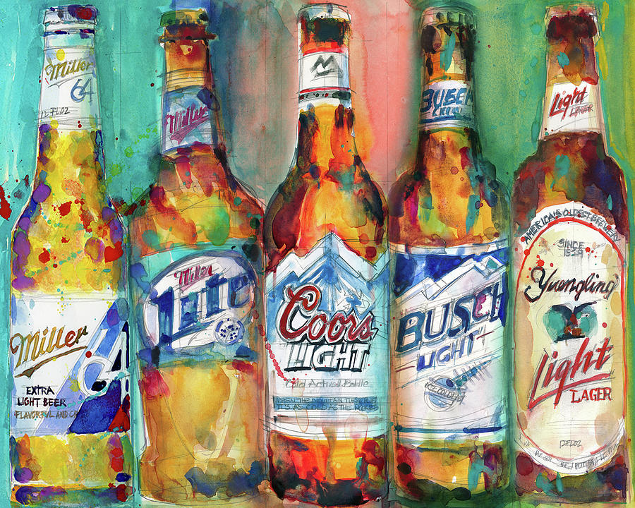 Beer Painting - Light Beer by Dorrie Rifkin