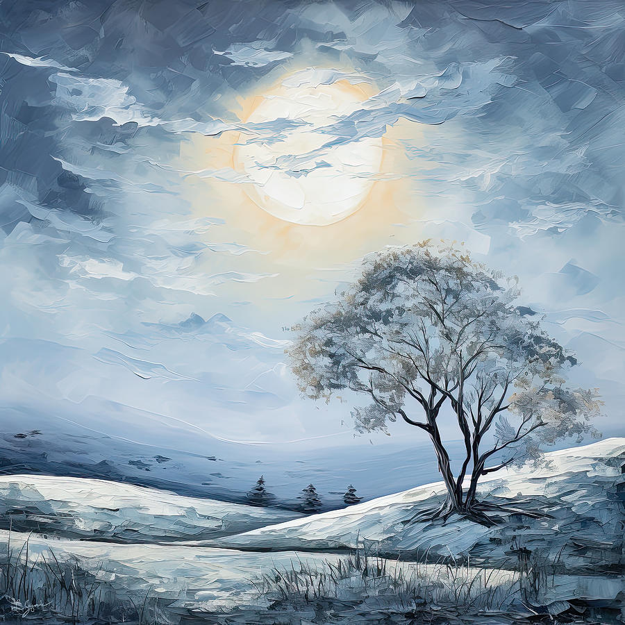Light Blue and Gray Artwork Painting by Lourry Legarde
