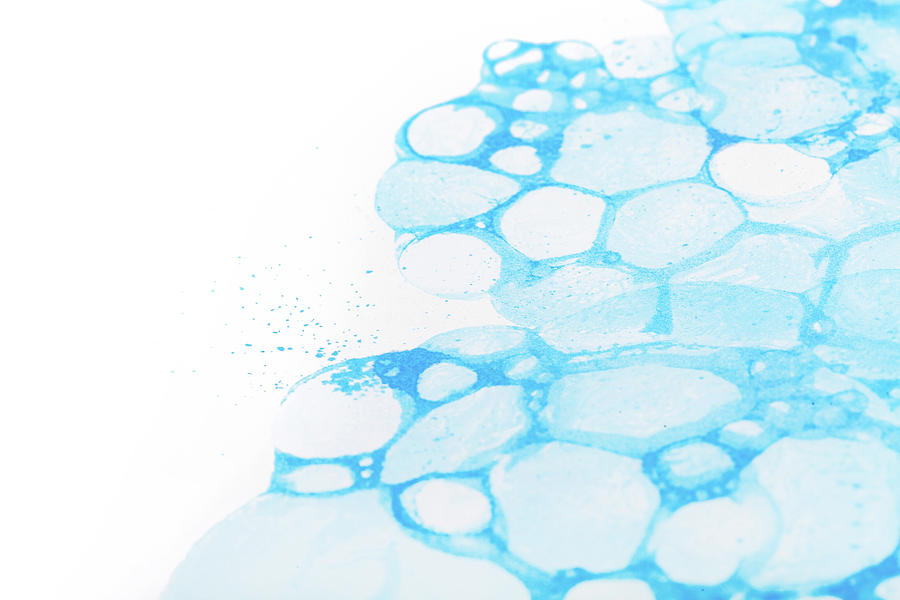 Light blue bubbles splash background ink reflected on paper texture,  illustration. Simple bubbly foam paint splash clean creative fresh bath  abstract dreamy cold backdrop, blue and white, copy space Photograph by  CleverArtsMedia -