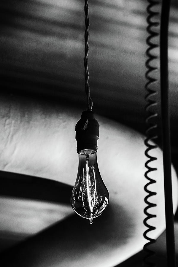 Light Bulb Abstract BW 091522 Photograph by Mary Bedy