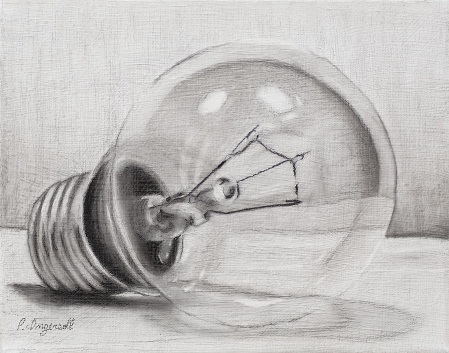 Light Bulb Study Drawing by Patricia Ingersoll - Fine Art America