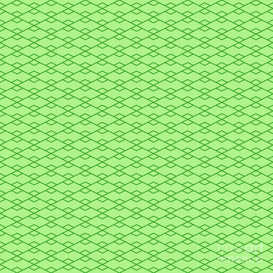 Light Diamond Grid With Double Inset Pattern In Light Apple And Grass Green N.2173 Painting