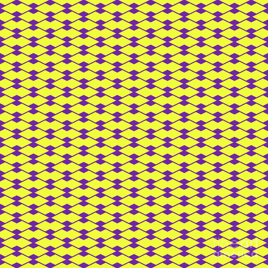 Light Diamond Grid With Filled Inset Pattern In Sunny Yellow And Iris Purple N.2368 Painting