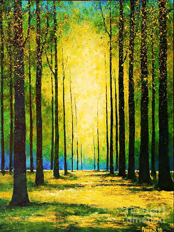 The Light in the Forest Painting by Amalia Suruceanu