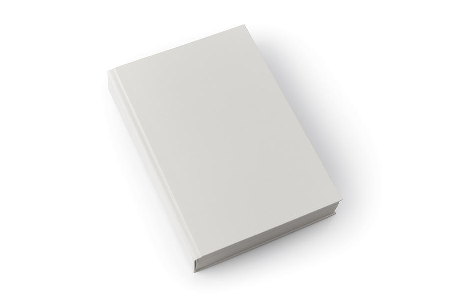 Light gray blank book with shadow against white background Photograph by Risck