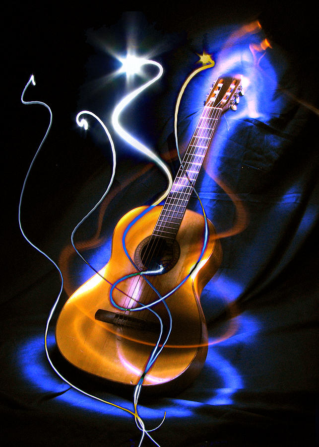 Light Guitar 2 Digital Art by Anne Thurston