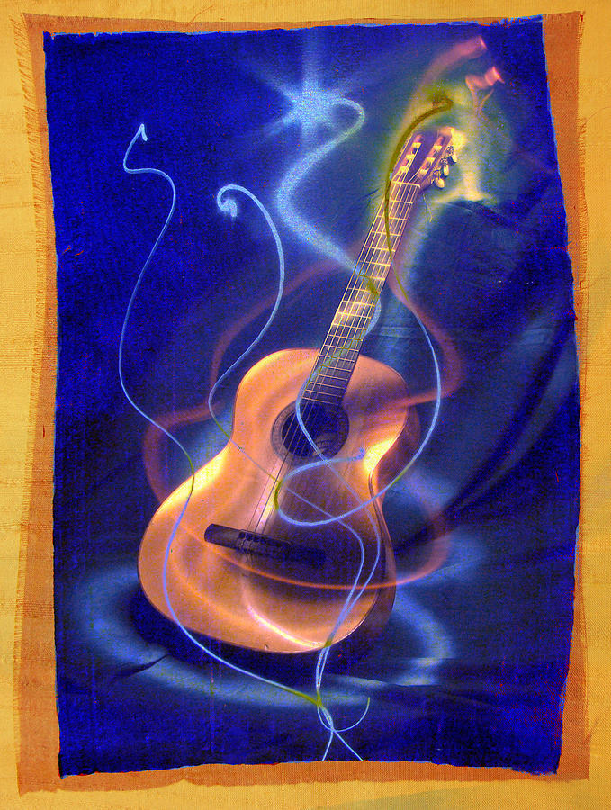 Light Guitar Digital Art by Anne Thurston