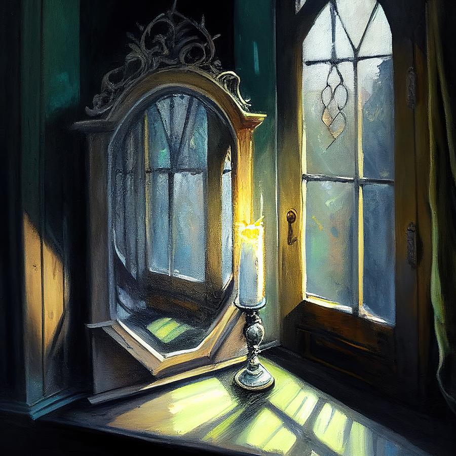 Still Life Painting - Light in the Mirror by My Head Cinema