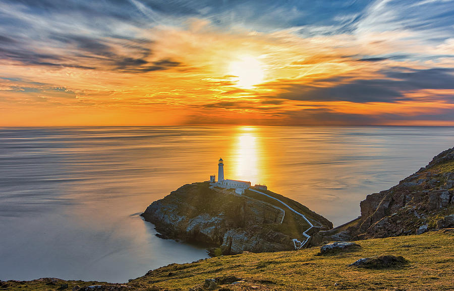 South Stack Lighthouse Photograph - Light leading souls home  by Adam Paul Jones