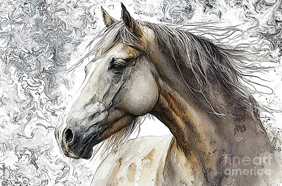 Light Mustang Mixed Media by P Russell