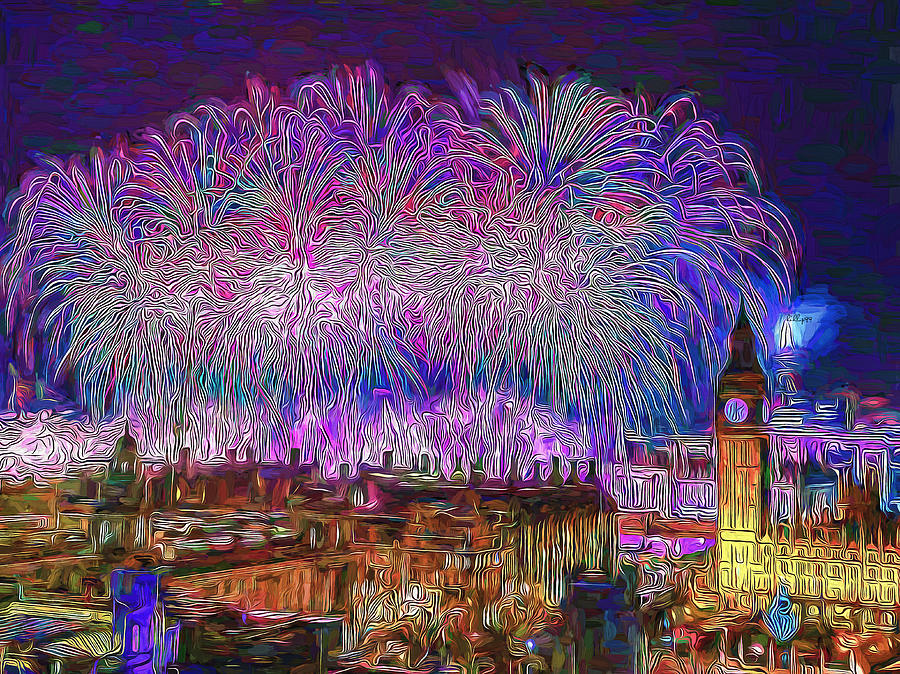 Light Night In London- New Year Painting