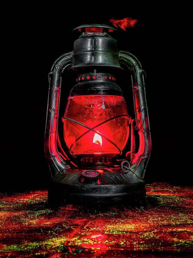 Light Painted 1944 Dietz Little Wizzard Lantern Photograph by Rob Green