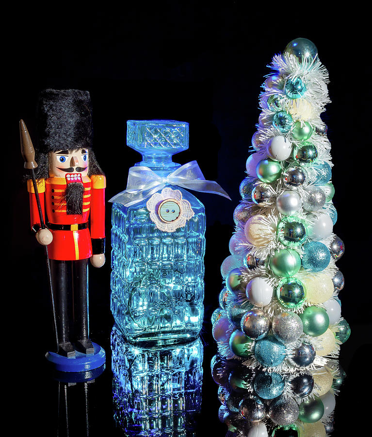 Light Painted Toy Soldier and Christmas Tree Photograph by Rob Green
