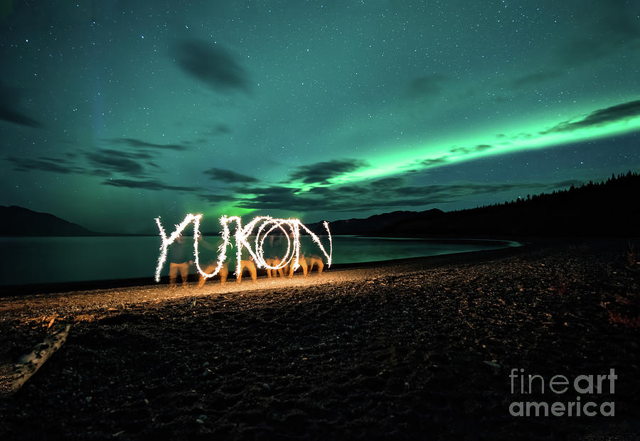 Light Painting in the Yukon Photograph by Ed McDermott