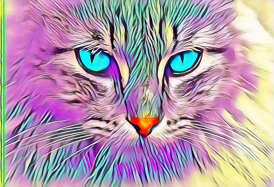 Light Pink Cat Digital Art By Johnson Charles Fine Art America